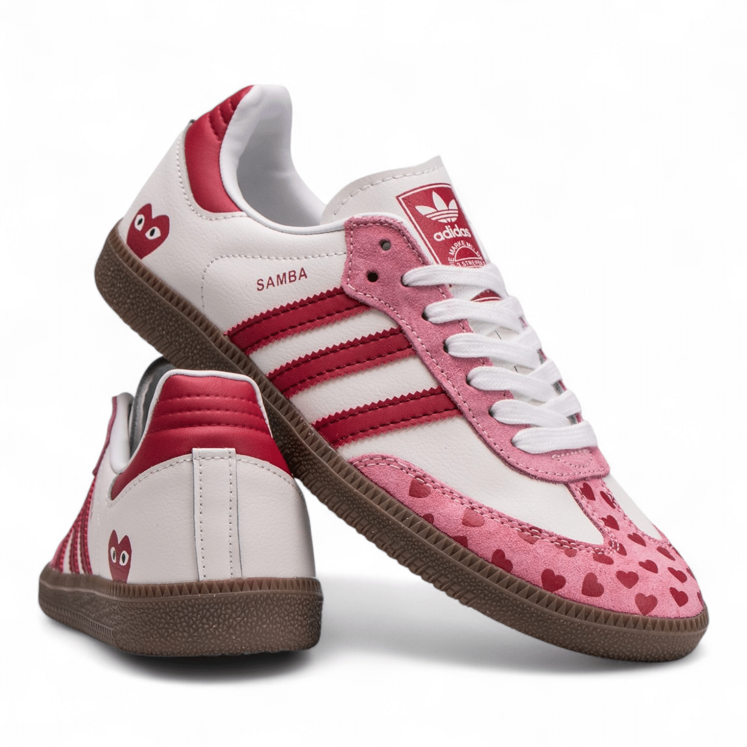 Adidas Samba x Comme des Garçons Play White/Pink sneakers - Image 4