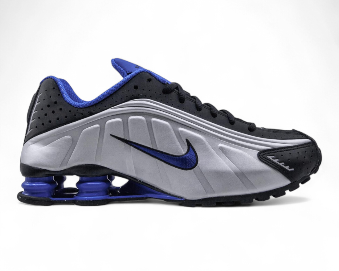 Nike Shox R4 Black / Metallic Silver / Blue Sneakers