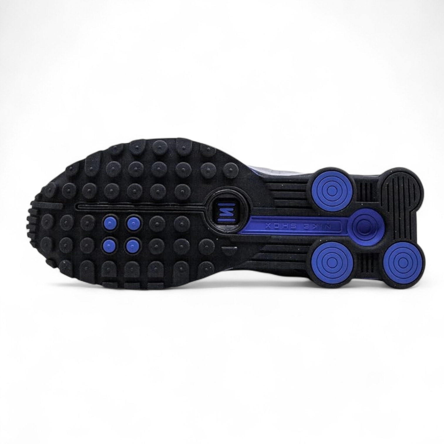 Nike Shox R4 Black / Metallic Silver / Blue Sneakers - Image 4